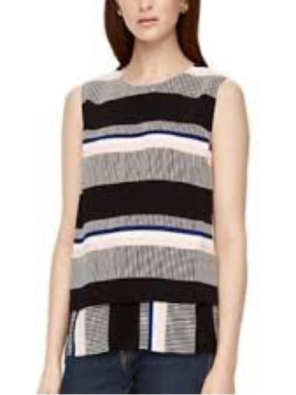 Kate Spade Striped Sleeveless Top in Black, Pink, Navy Women’s Large
